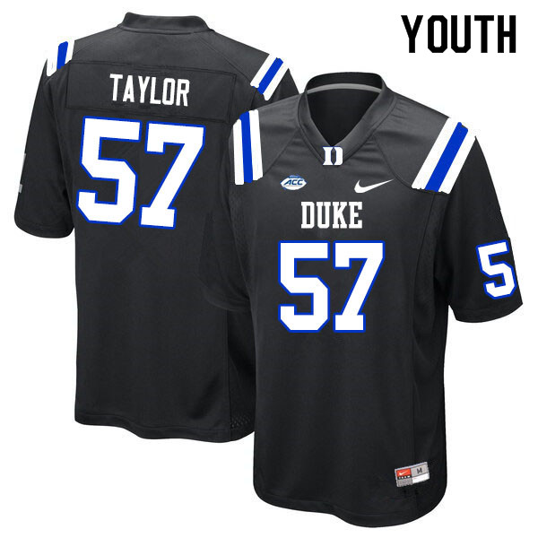 Youth #57 John Taylor Duke Blue Devils College Football Jerseys Sale-Black